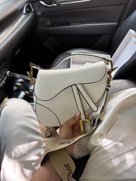 Dior Saddle Bag with Strap MILK Grained Calfskin[оригінальна коробка] DR00039 фото