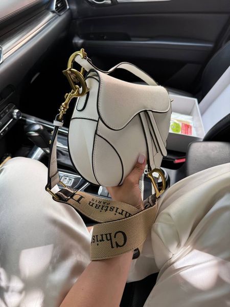 Dior Saddle Bag with Strap MILK Grained Calfskin[оригінальна коробка] DR00039 фото