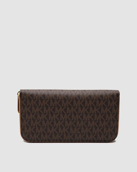 Жіночий гаманець Michael Kors Large Wallet Zip у фірмовій коричневій канві з застібкою-блискавкою 8818102 фото