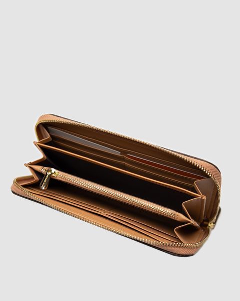 Жіночий гаманець Michael Kors Large Wallet Zip у фірмовій коричневій канві з застібкою-блискавкою 8818102 фото