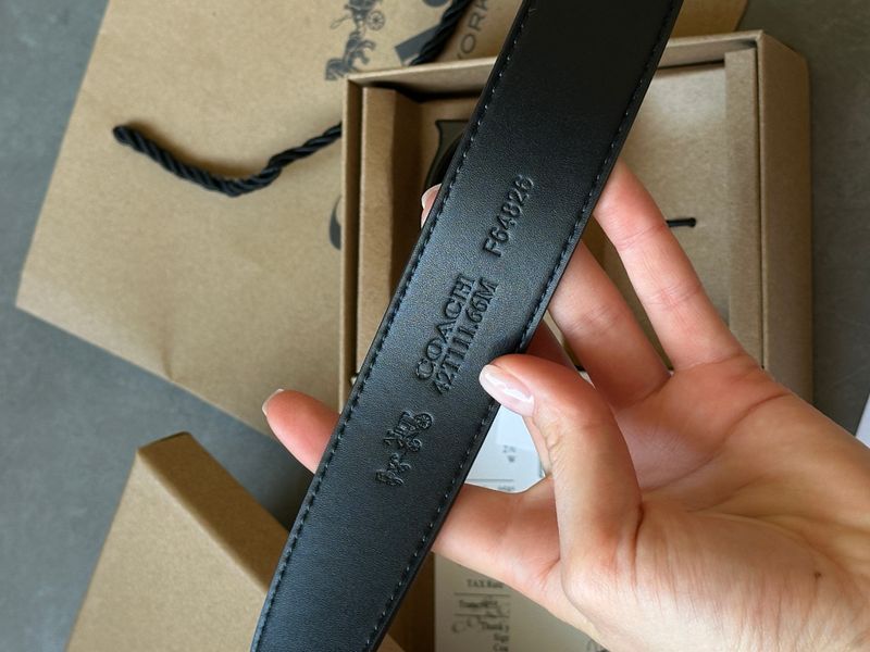 Coach Belt Kit із шкіри та фірмової канви Grey Canvas/Black Fittings  6616222 фото