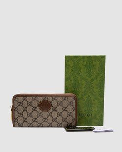 Gucci Ophidia GG Zip Around Wallet Brown 8820311 фото