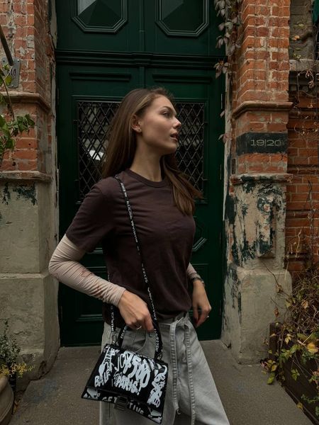 Balenciaga Hourglass Handbag Small in Crocodile Embossed Calfsk Black/White pr1050 фото