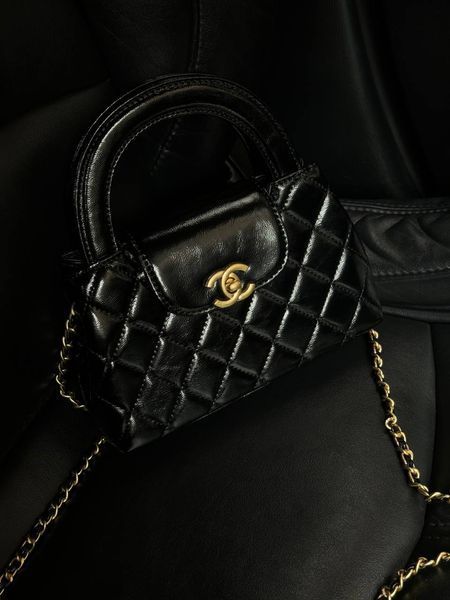 Chanel Kelly Bag Shiny Aged Calfskin Black& Gold Hardware Коробка магніт + Захисна коробка pr9903 фото