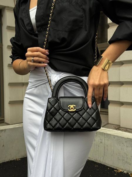 Chanel Kelly Bag Shiny Aged Calfskin Black& Gold Hardware Коробка магніт + Захисна коробка pr9903 фото