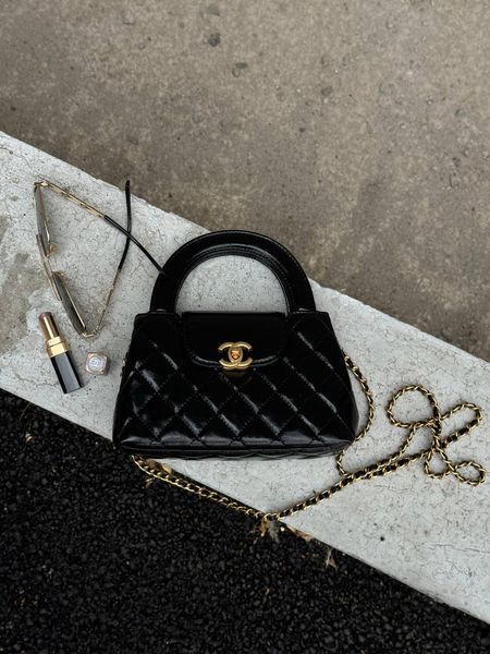 Chanel Kelly Bag Shiny Aged Calfskin Black& Gold Hardware Коробка магніт + Захисна коробка pr9903 фото