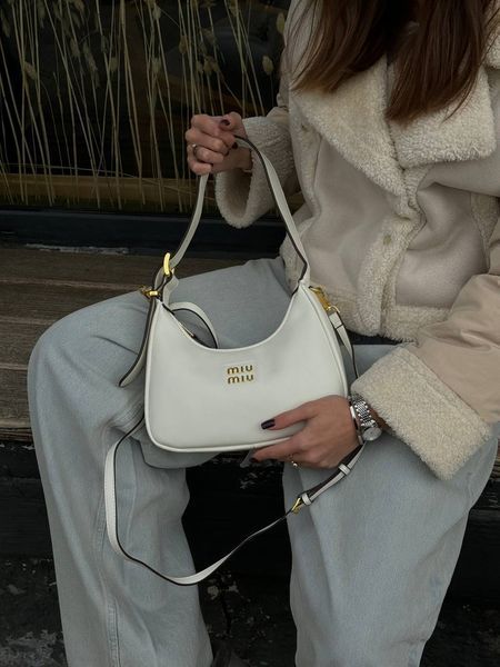 Miu Miu Leather Hobo Bag White [Ориг Коробка] miu2053 фото