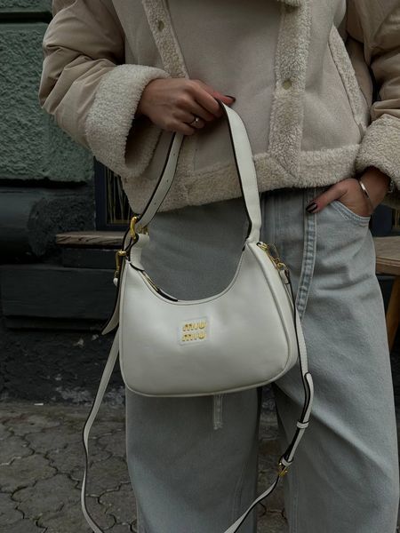 Miu Miu Leather Hobo Bag White [Ориг Коробка] miu2053 фото